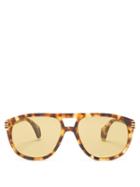 Matchesfashion.com Gucci - Tortoiseshell Effect Aviator Acetate Sunglasses - Womens - Tortoiseshell