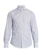 Brunello Cucinelli French-collar Micro Striped-cotton Shirt