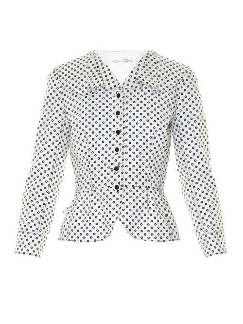 Oscar De La Renta Daisy Polka-dot Print Jacket