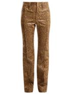 Matchesfashion.com Chlo - Straight Leg Python Print Leather Trousers - Womens - Brown Print