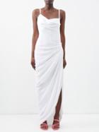 Jacquemus - Saudade Draped Twill Dress - Womens - White