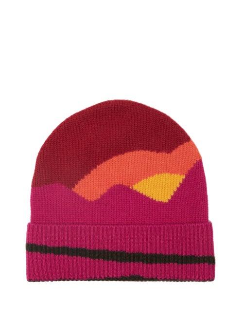 Jw Anderson - Landscape-intarsia Wool-blend Beanie - Womens - Red Multi