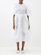 Cecilie Bahnsen - Drucilla Puff-sleeve Coated-gauze Dress - Womens - White