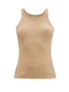Matchesfashion.com Totme - Scoop-neck Ribbed Cotton-blend Jersey Tank Top - Womens - Beige