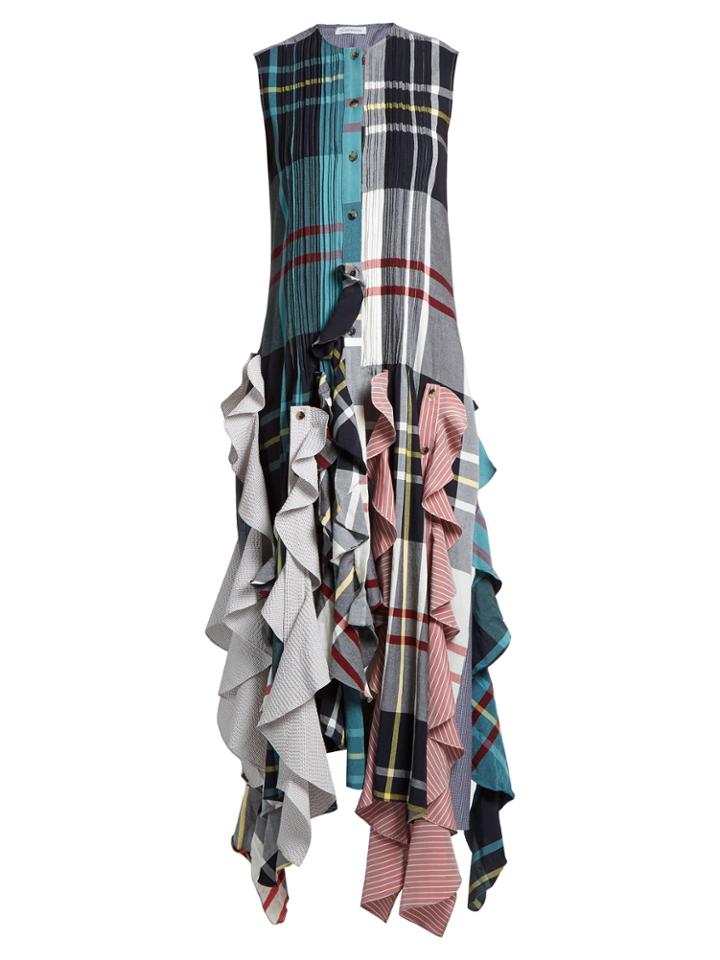 J.w.anderson Ruffled-hem Patchwork Dress