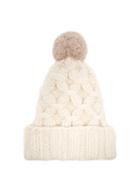 Matchesfashion.com Lola Hats - Braces Cable Knit Pompom Beanie Hat - Womens - White