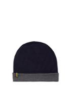 Iffley Road - Barnes Ii Logo-grosgrain Merino Beanie Hat - Mens - Navy