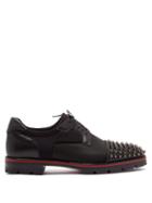 Matchesfashion.com Christian Louboutin - Luis Spike Embellished Neoprene Derby Shoes - Mens - Black