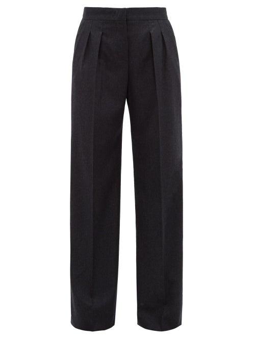 Matchesfashion.com Max Mara - Cinque Trousers - Womens - Dark Grey