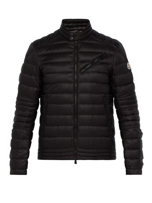 Matchesfashion.com Moncler - Royat Quilted Shell Down Biker Jacket - Mens - Black