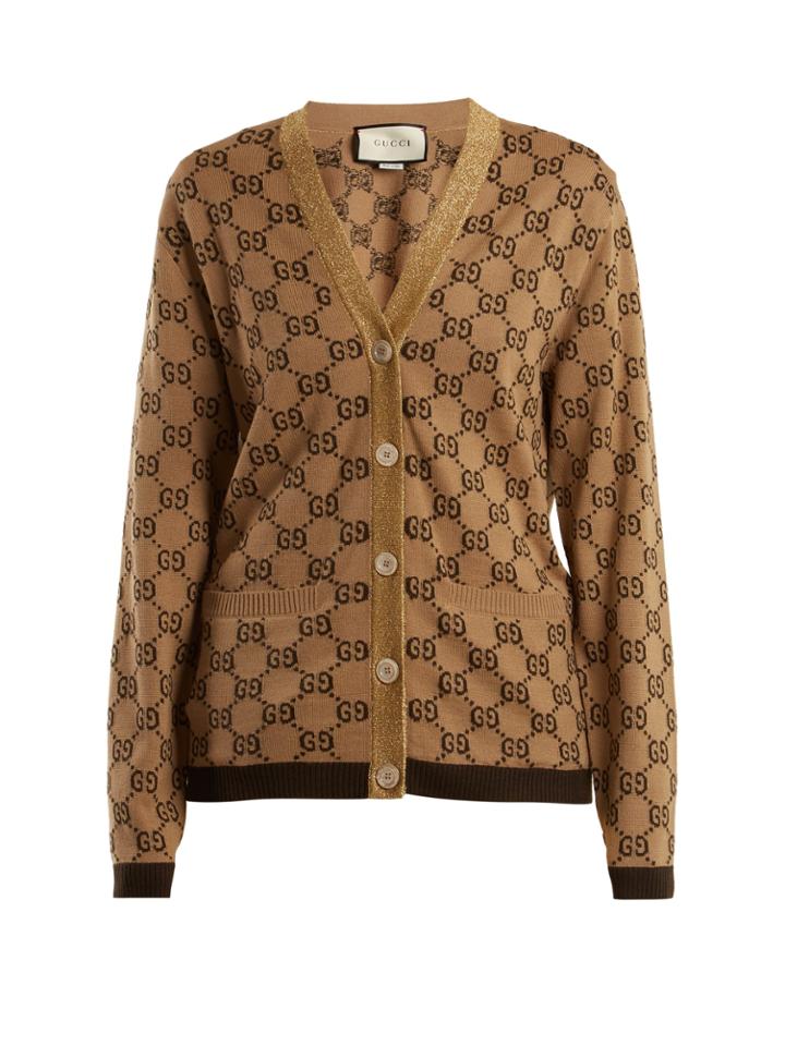 Gucci Gg-jacquard Wool Cardigan