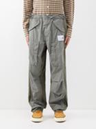 Mihara Yasuhiro - Two-tone Cotton And Shell-panelled Cargo Trousers - Mens - Grey