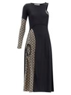 Matchesfashion.com Marine Serre - Moon Lozenge-print Jersey Dress - Womens - Black Print