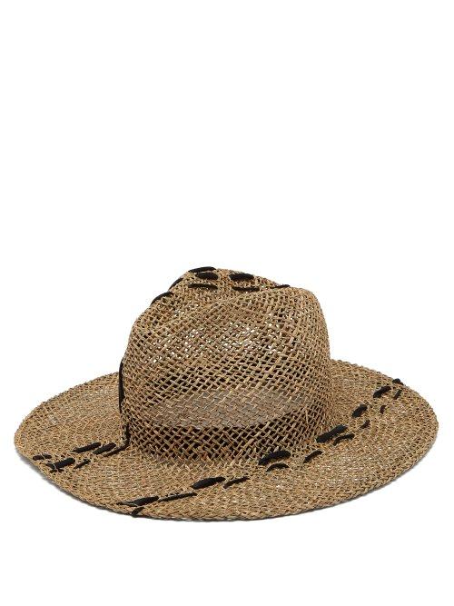 Matchesfashion.com Reinhard Plank Hats - Norma Topstitched Woven Grass Hat - Womens - Beige