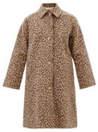 A.p.c. - Alice Leopard-print Brushed Wool-blend Coat - Womens - Brown