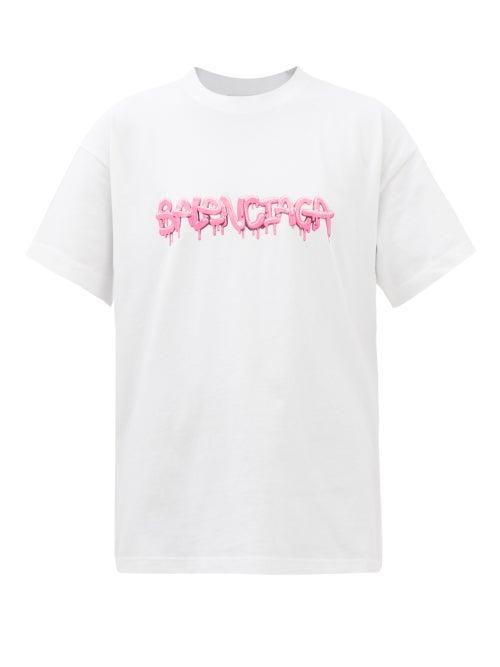 Balenciaga - Logo-print Cotton-jersey T-shirt - Womens - White