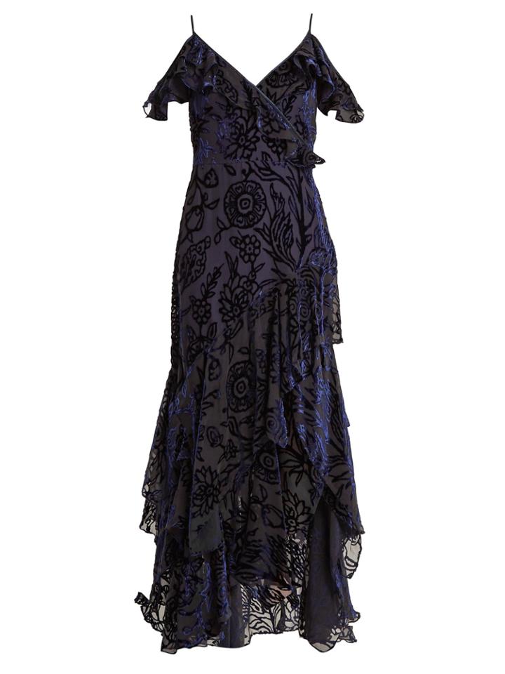 Peter Pilotto Deep V-neck Floral-devor Gown