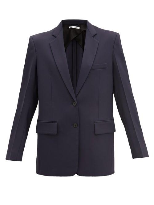 Matchesfashion.com Another Tomorrow - Oversized Single-breasted Twill Jacket - Womens - Navy