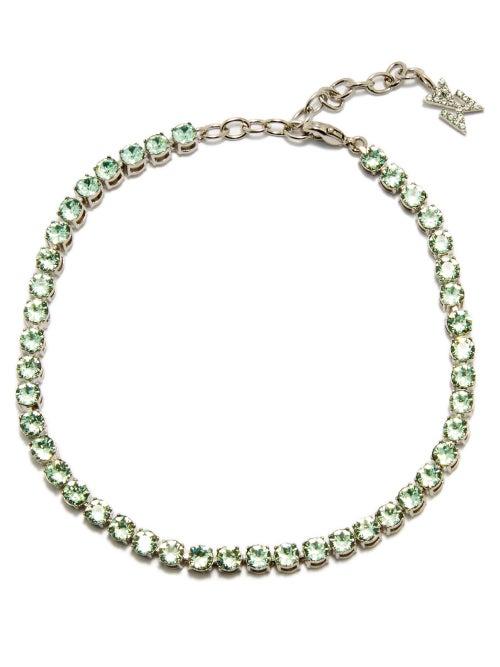 Amina Muaddi - Cup-chain Crystal Anklet - Womens - Green