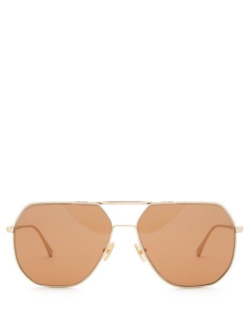 Tom Ford - Gilles-02 Metal Aviator Sunglasses - Mens - Rose Gold