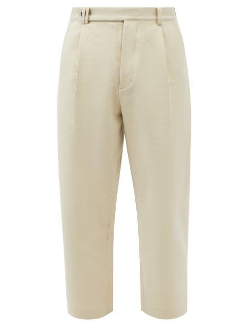 Studio Nicholson - Voli Cotton-blend Twill Wide-leg Cropped Trousers - Mens - Cream