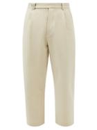 Studio Nicholson - Voli Cotton-blend Twill Wide-leg Cropped Trousers - Mens - Cream