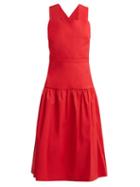 Matchesfashion.com Sea - Cecily Cross Back Dress - Womens - Red