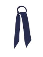 Matchesfashion.com Rockins - Logo Embroidered Super Skinny Silk Scarf - Womens - Blue