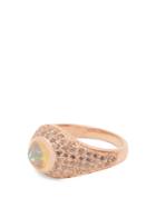 Jacquie Aiche Diamond, Opal & Rose-gold Signet Ring