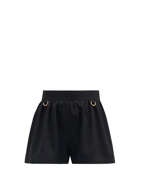 Matchesfashion.com Givenchy - D-ring Embellished Flared-leg Wool Shorts - Womens - Black