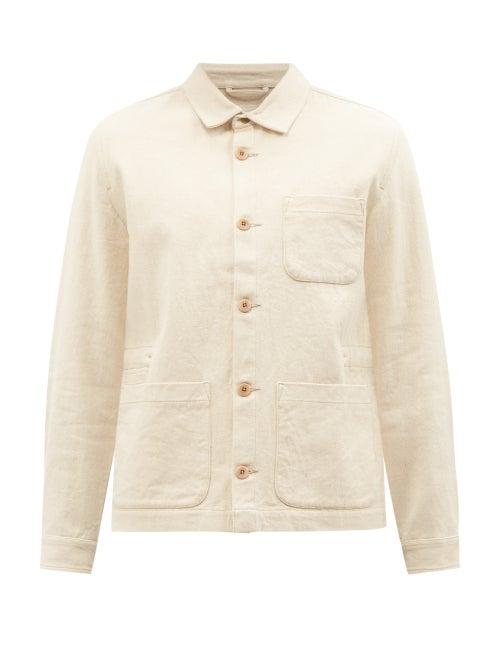 Folk - Assembly Patch-pocket Denim Jacket - Mens - Cream