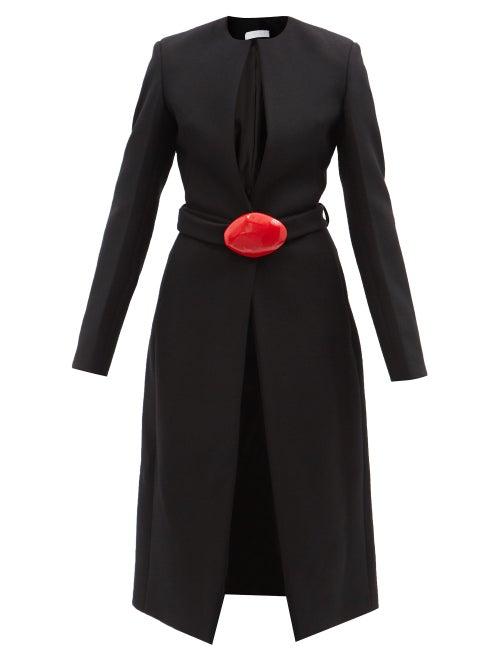 Maximilian - Maji Belted Melton Wool-blend Coat - Womens - Black