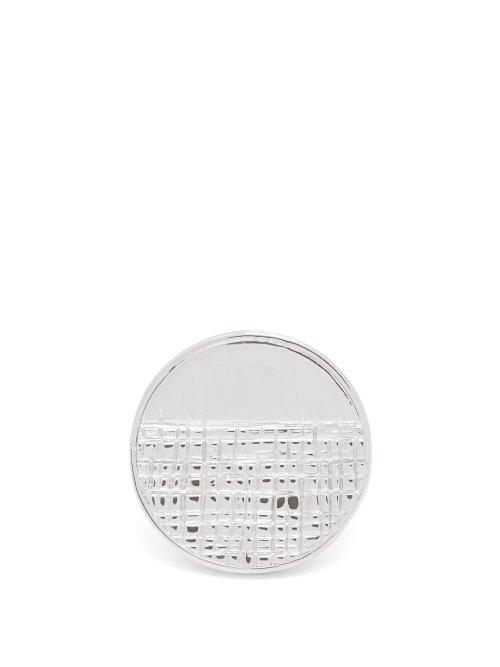 Matchesfashion.com Givenchy - Half Engraved Circle Ring - Womens - Silver