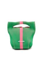 Matchesfashion.com Lastframe - Two-tone Rib-knit Bag - Womens - Green Multi