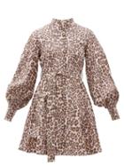 Matchesfashion.com Zimmermann - Sabotage Leopard Print Silk Mini Dress - Womens - Leopard