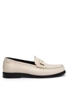Saint Laurent - Adrien Logo-plaque Leather Loafers - Womens - Cream