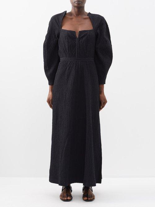 Mara Hoffman - Violeta Smocked Organic-cotton Blend Dress - Womens - Black