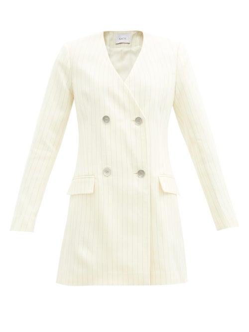 Matchesfashion.com Racil - Laura Pinstriped Wool-blend Blazer Dress - Womens - Ivory