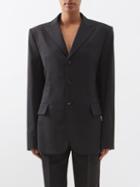 Nensi Dojaka - Ruched-strap Wool-blend Jacket - Womens - Black
