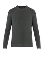 Lanvin Striped-cuff Cotton And Wool-blend Sweater