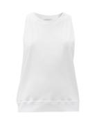 Matchesfashion.com Alexandre Vauthier - Crystal-logo Cotton-jersey Tank Top - Womens - White