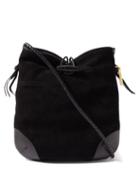 Isabel Marant - Tyag Leather-trim Suede Shoulder Bag - Womens - Black