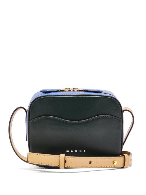 Matchesfashion.com Marni - Shell Leather Shoulder Bag - Womens - Green Multi