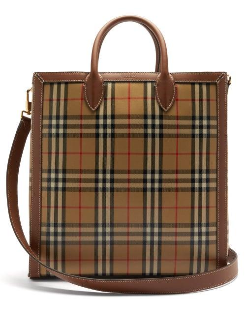 Matchesfashion.com Burberry - Kane Medium Vintage-checked Canvas Tote Bag - Mens - Beige