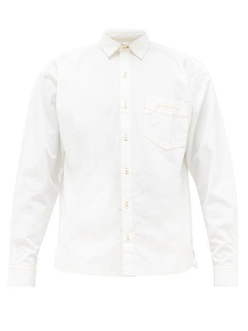 Matchesfashion.com Jacquemus - Simon Logo-embroidered Cotton-poplin Shirt - Mens - White