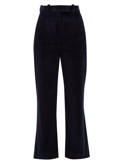 Matchesfashion.com Hillier Bartley - Flared Cotton-corduroy Trousers - Womens - Navy