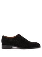 Matchesfashion.com Christian Louboutin - Corteo Crystal-studded Suede Oxford Shoes - Mens - Black