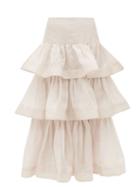 Zimmermann - Rhythmic Tiered Voile Skirt - Womens - Lilac