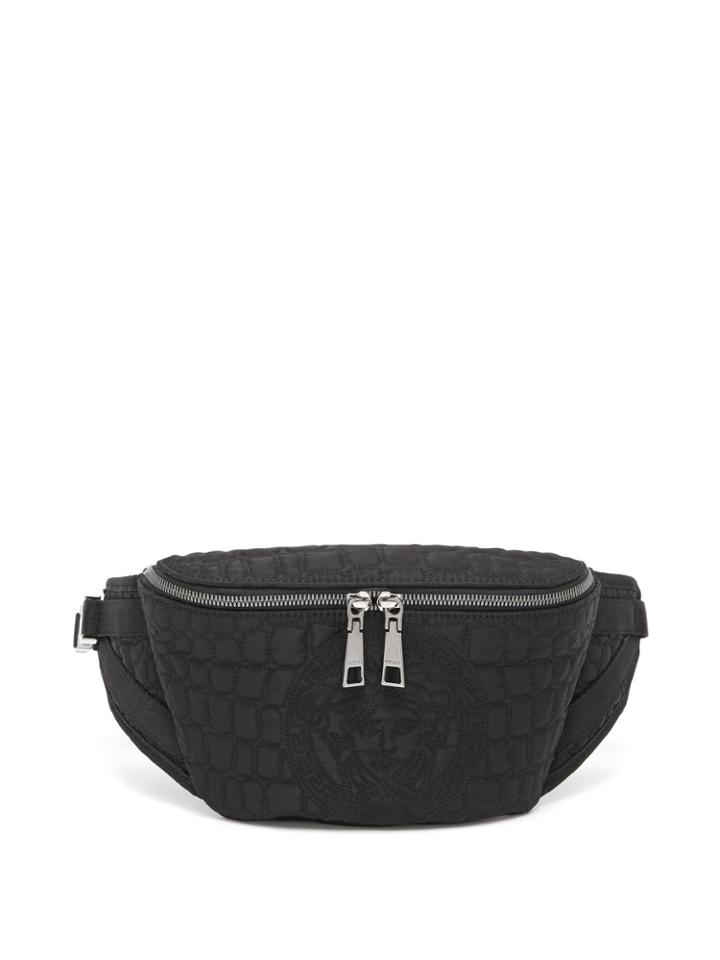 Versace Crocodile-texture Logo Belt Bag