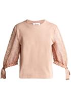 See By Chloé Lace-sleeve Cotton Top